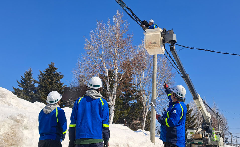 インターネット回線工事の様子